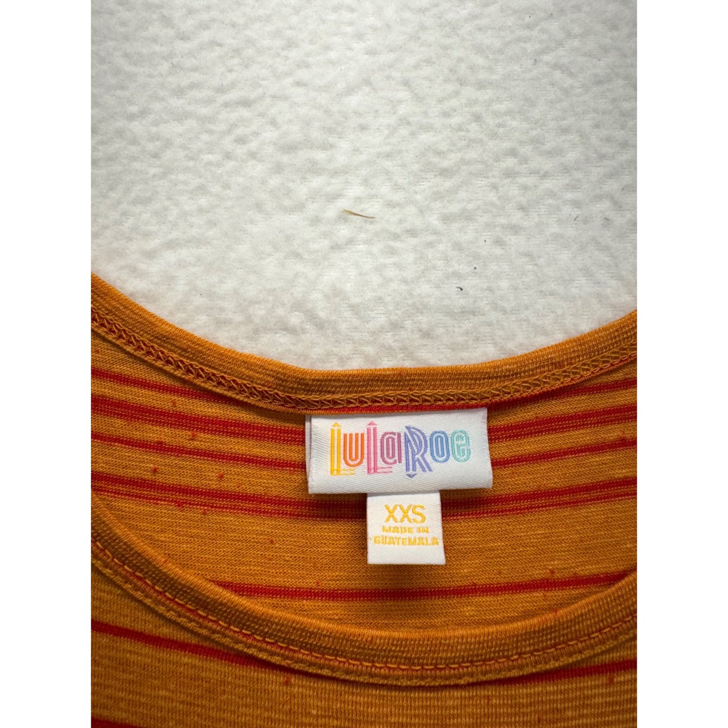 LuLaRoe Striped Hi-Low Dress Orange & Red XXS Rayon Blend  #7714