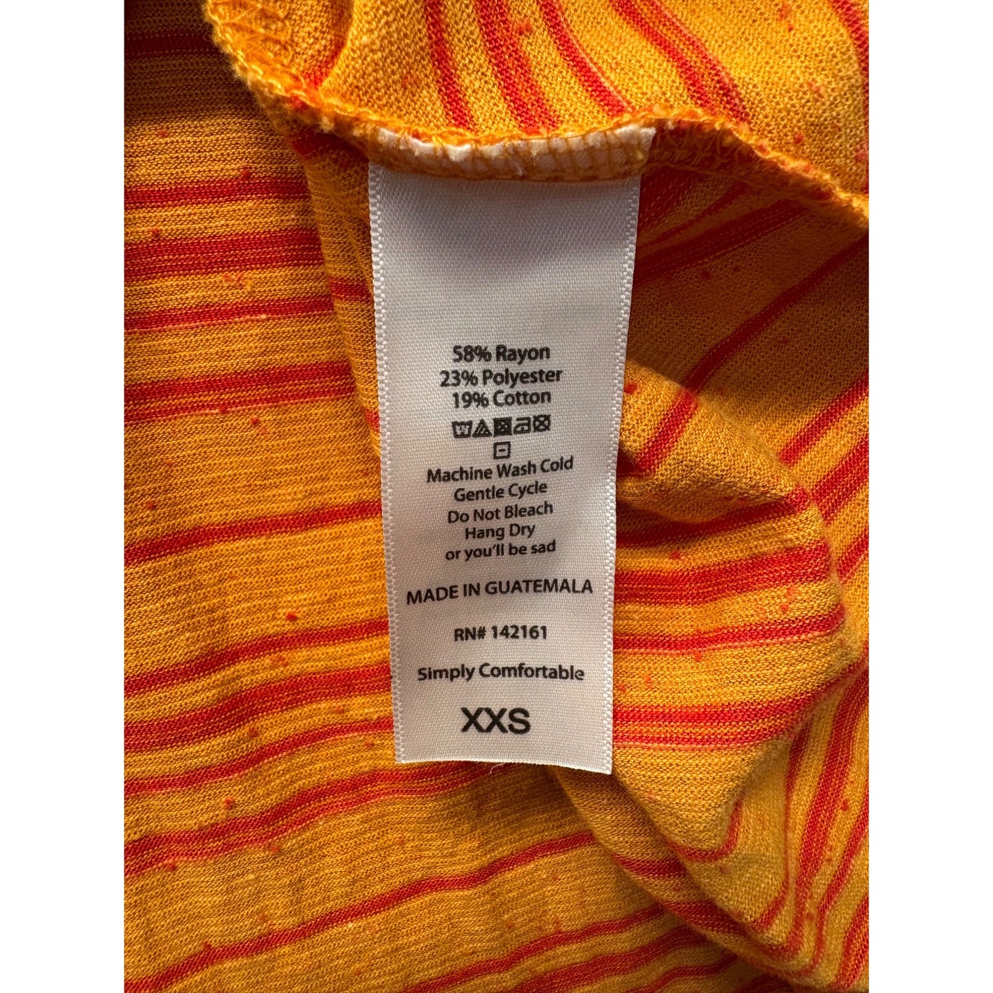 LuLaRoe Striped Hi-Low Dress Orange & Red XXS Rayon Blend  #7714