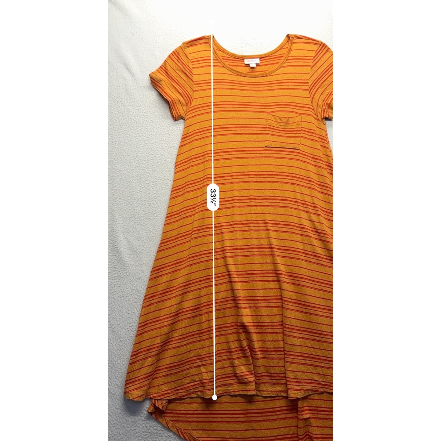 LuLaRoe Striped Hi-Low Dress Orange & Red XXS Rayon Blend  #7714