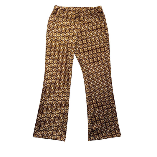 Altard State Small Brown & Yellow Floral Print Flared Pants 283B