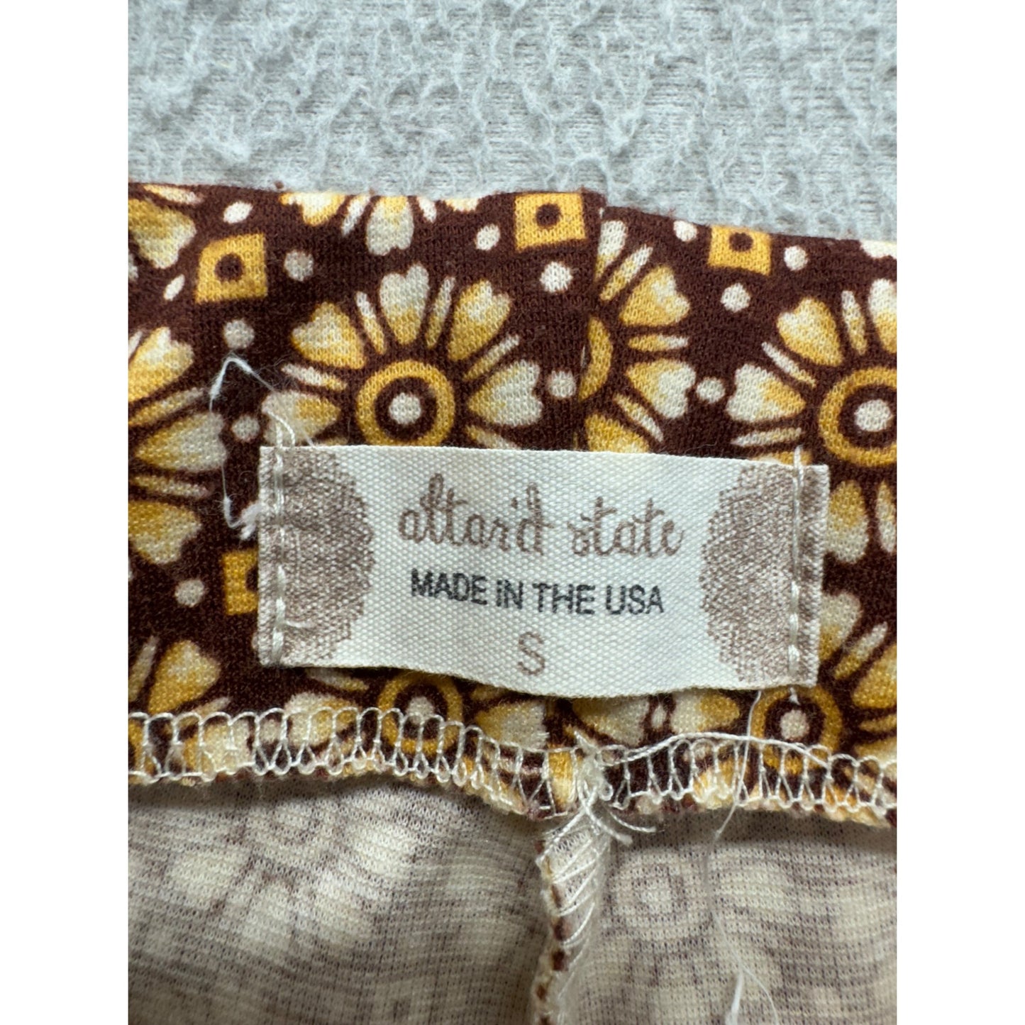 Altard State Small Brown & Yellow Floral Print Flared Pants 283B