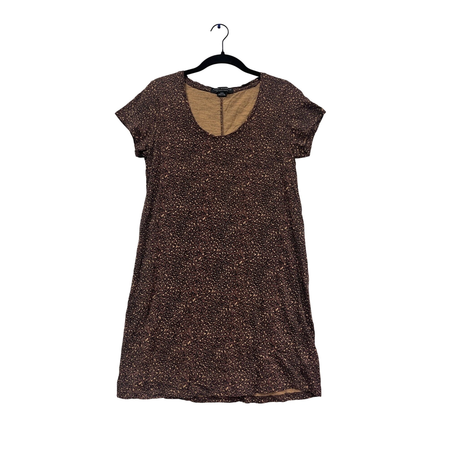 Social Standard By Sanctuary Scoop Neck Brown Animal Print Dress S #771A