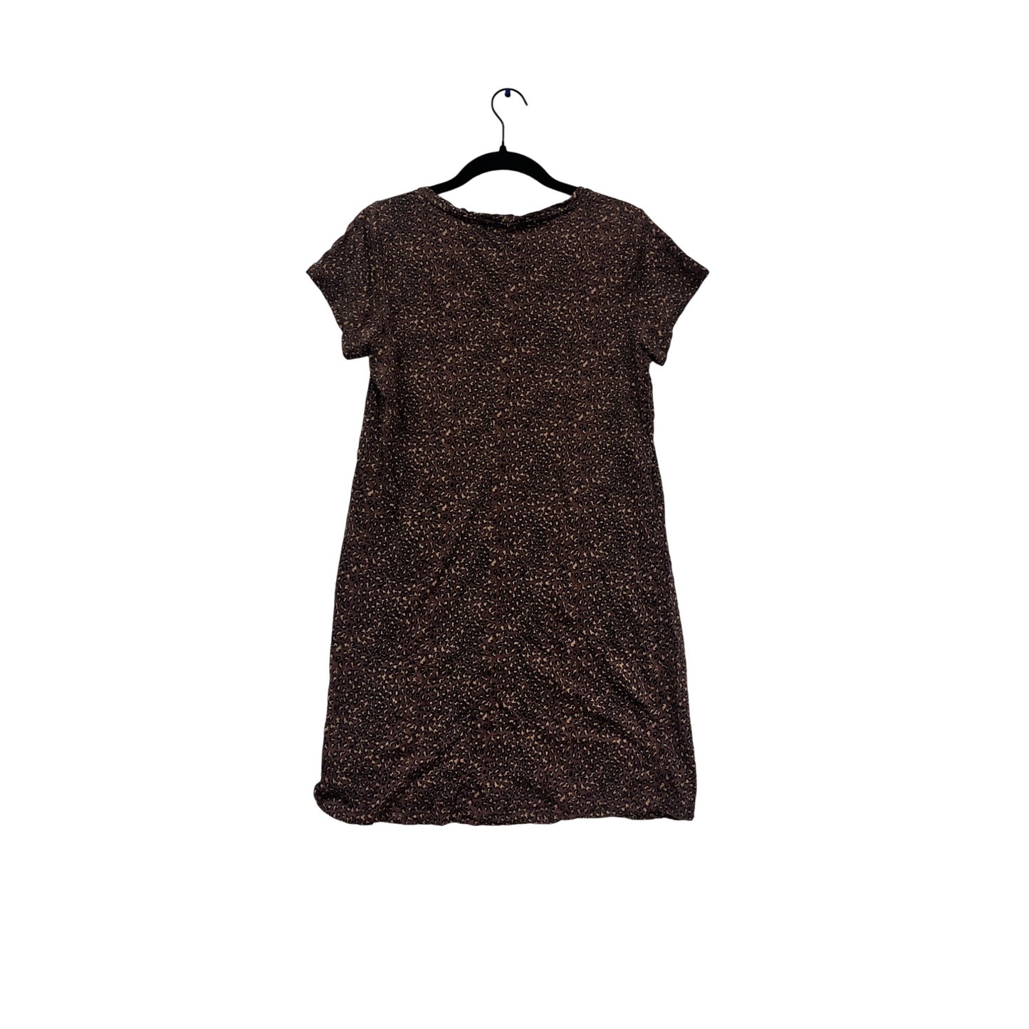 Social Standard By Sanctuary Scoop Neck Brown Animal Print Dress S #771A