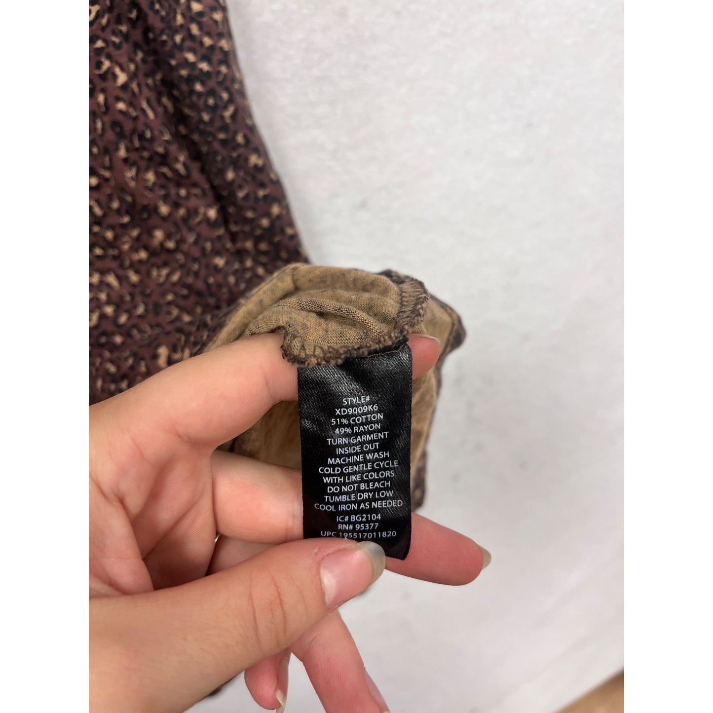 Social Standard By Sanctuary Scoop Neck Brown Animal Print Dress S #771A