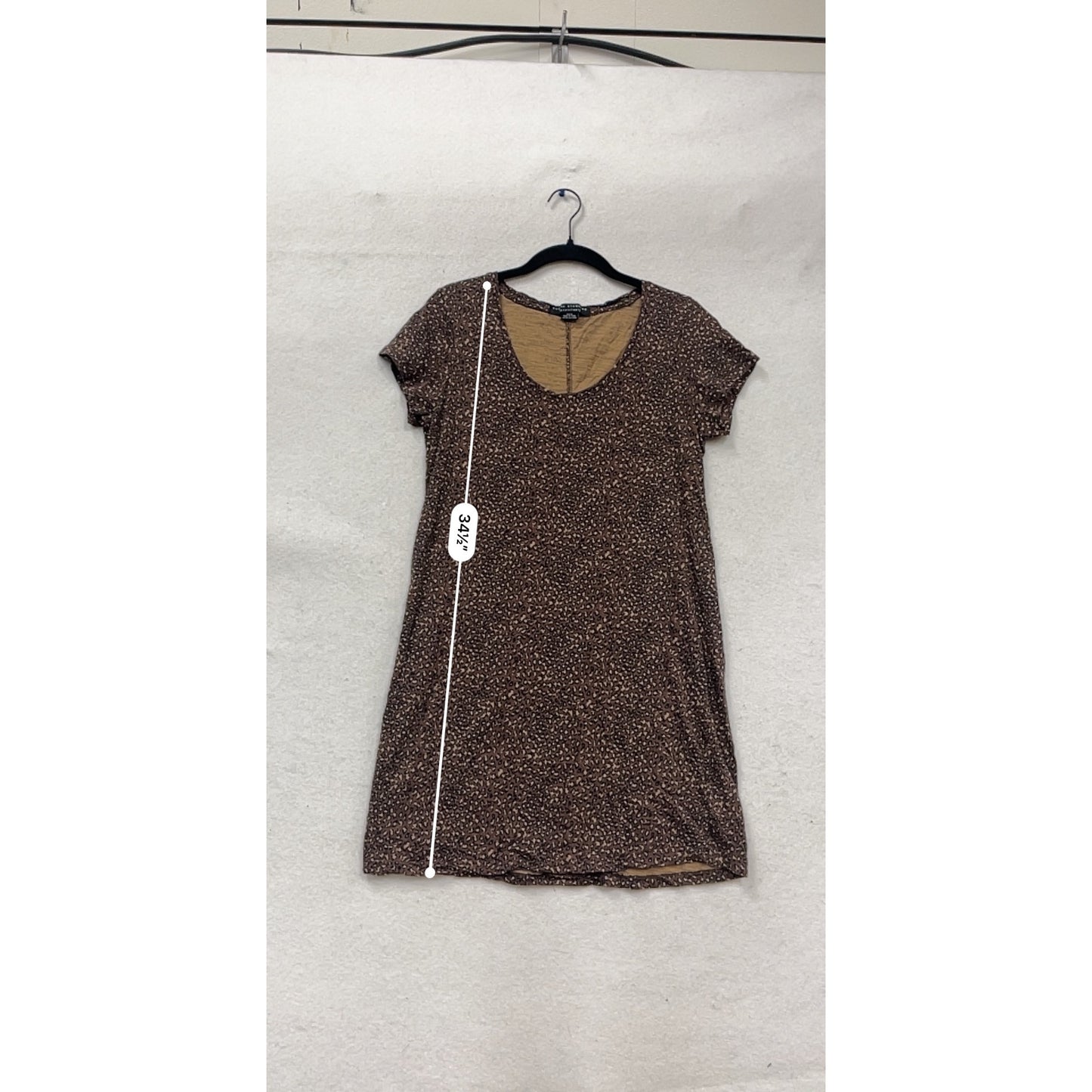 Social Standard By Sanctuary Scoop Neck Brown Animal Print Dress S #771A