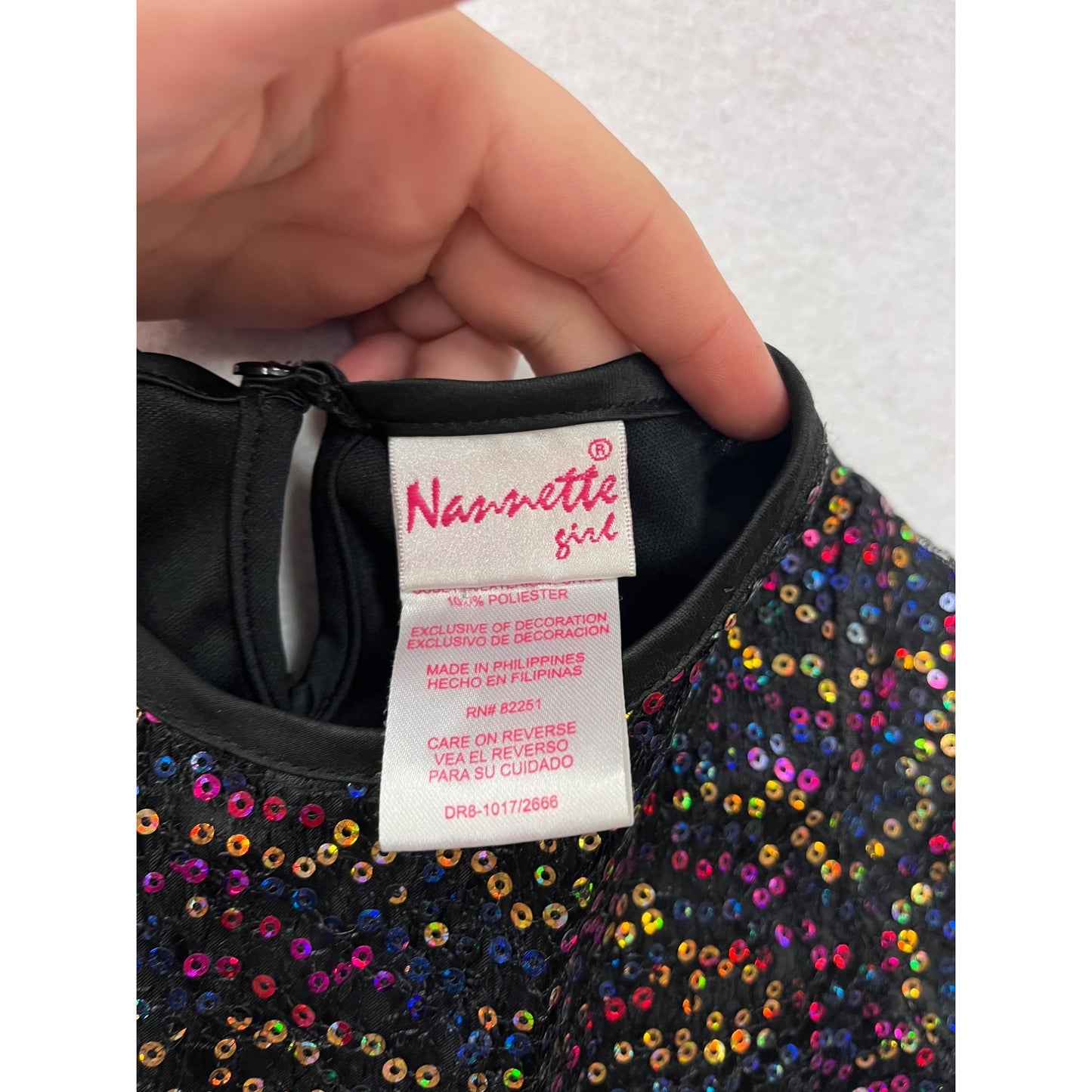 Nanette 2T Black Multicolor Sequin Party Dress #8484