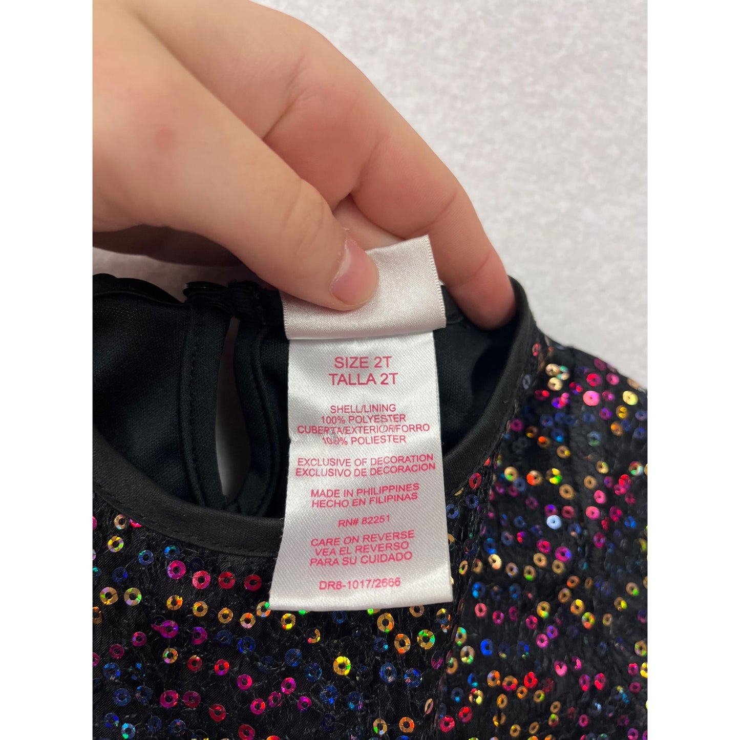 Nanette 2T Black Multicolor Sequin Party Dress #8484