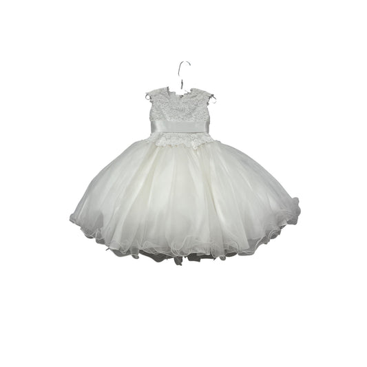 Joan Calabrese White Lace & Tulle Flower Girl Dress Size 2 #761A
