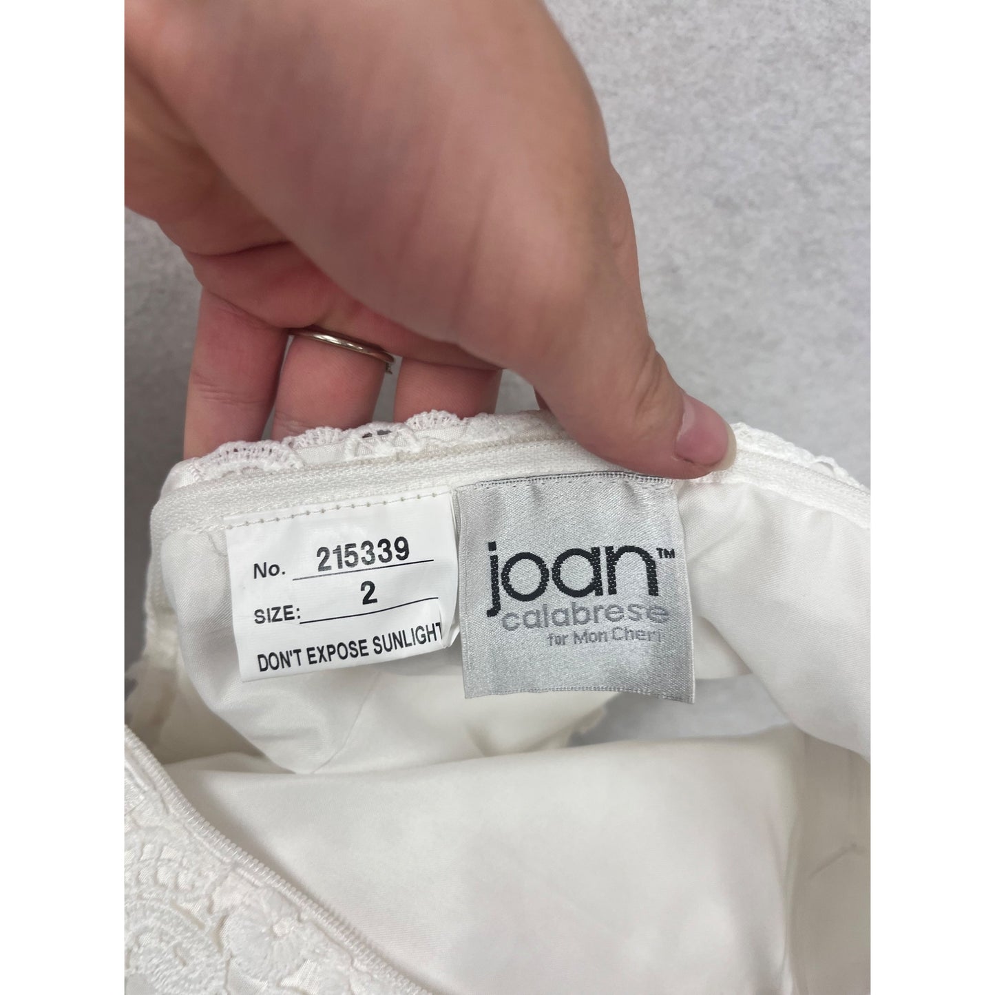 Joan Calabrese White Lace & Tulle Flower Girl Dress Size 2 #761A