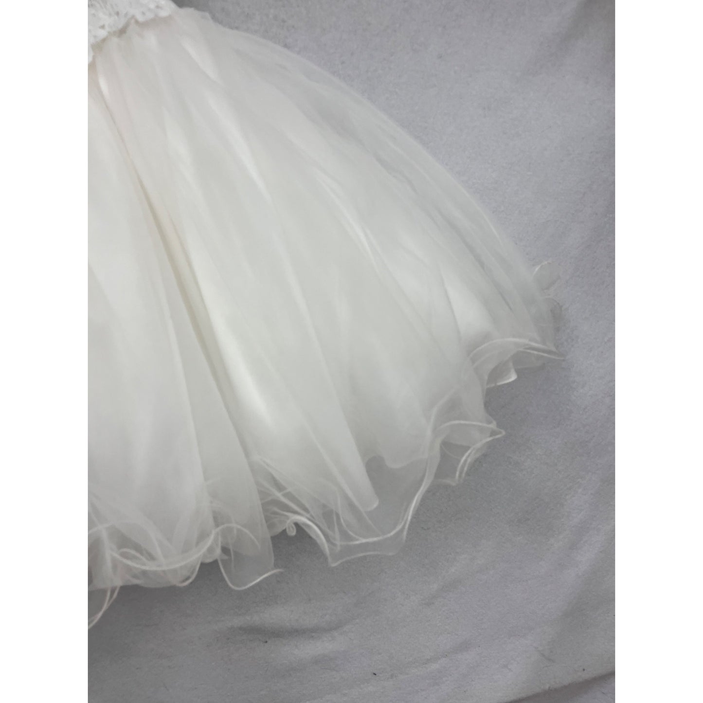 Joan Calabrese White Lace & Tulle Flower Girl Dress Size 2 #761A