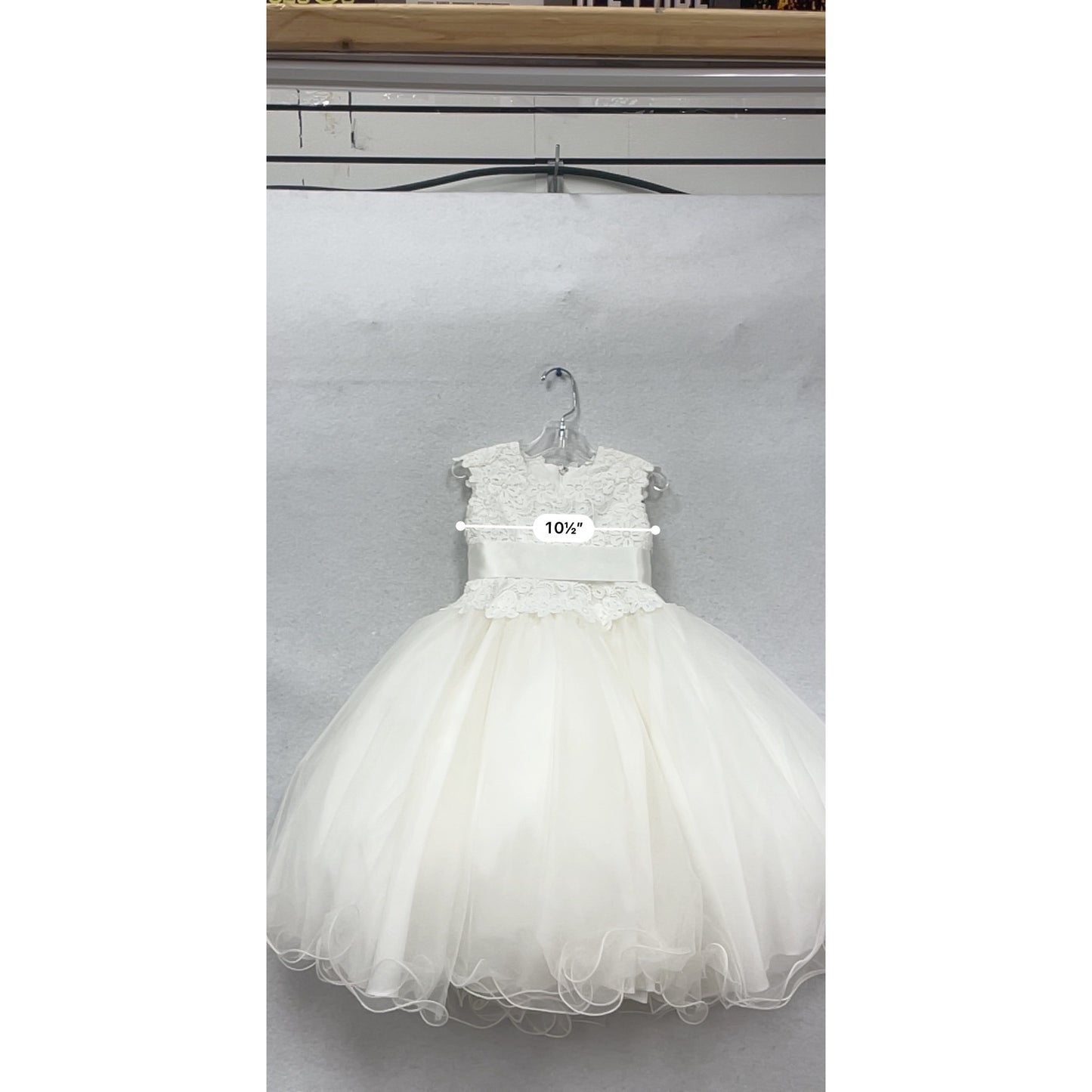 Joan Calabrese White Lace & Tulle Flower Girl Dress Size 2 #761A