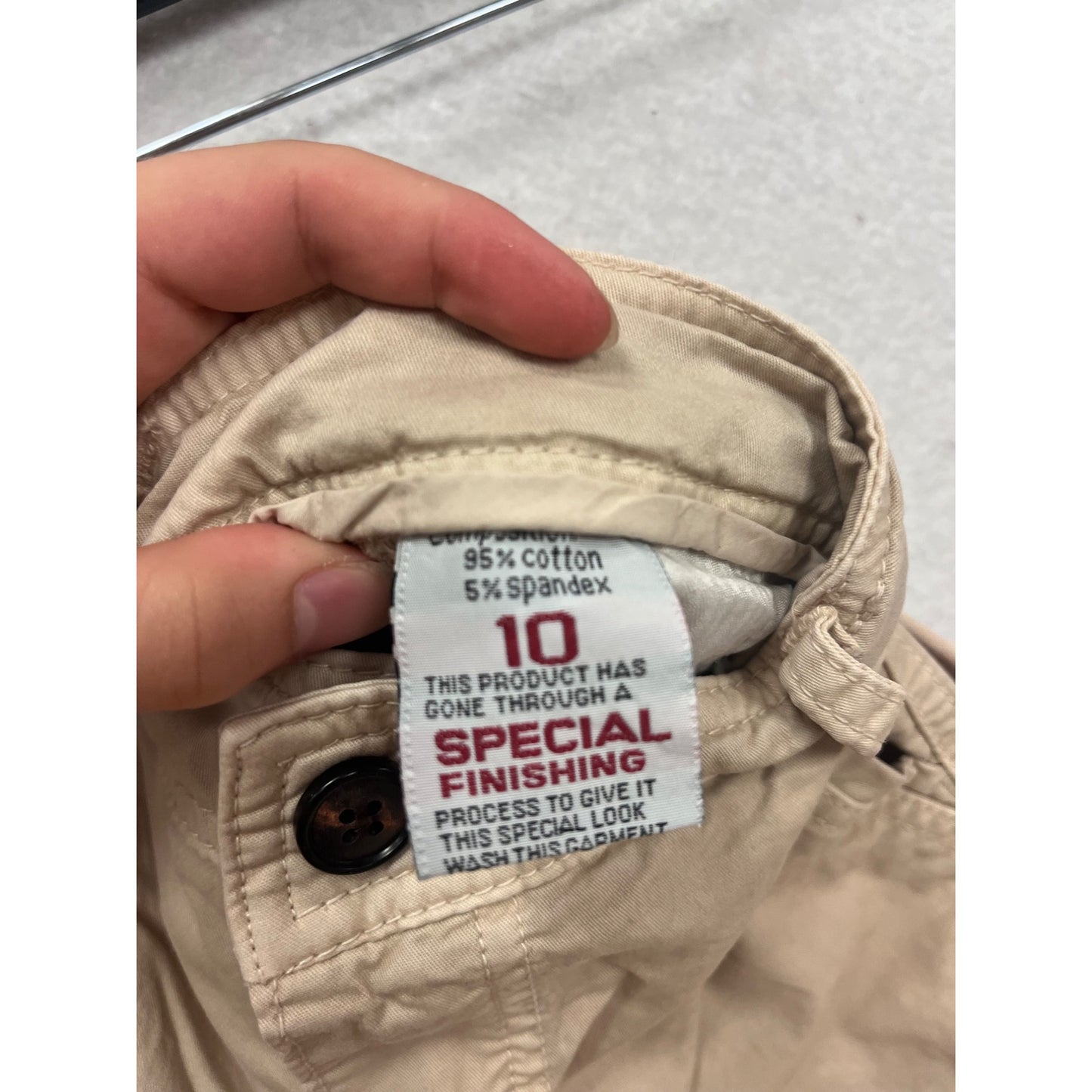 Four Steeds Cargo Shorts Size 10 Beige #370A