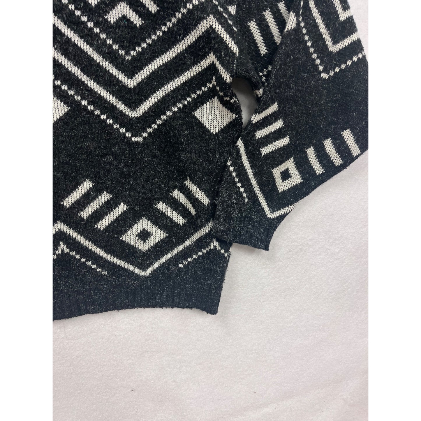 Vintage J.J.Blu XL Black & White Geometric Pullover Sweater #8734
