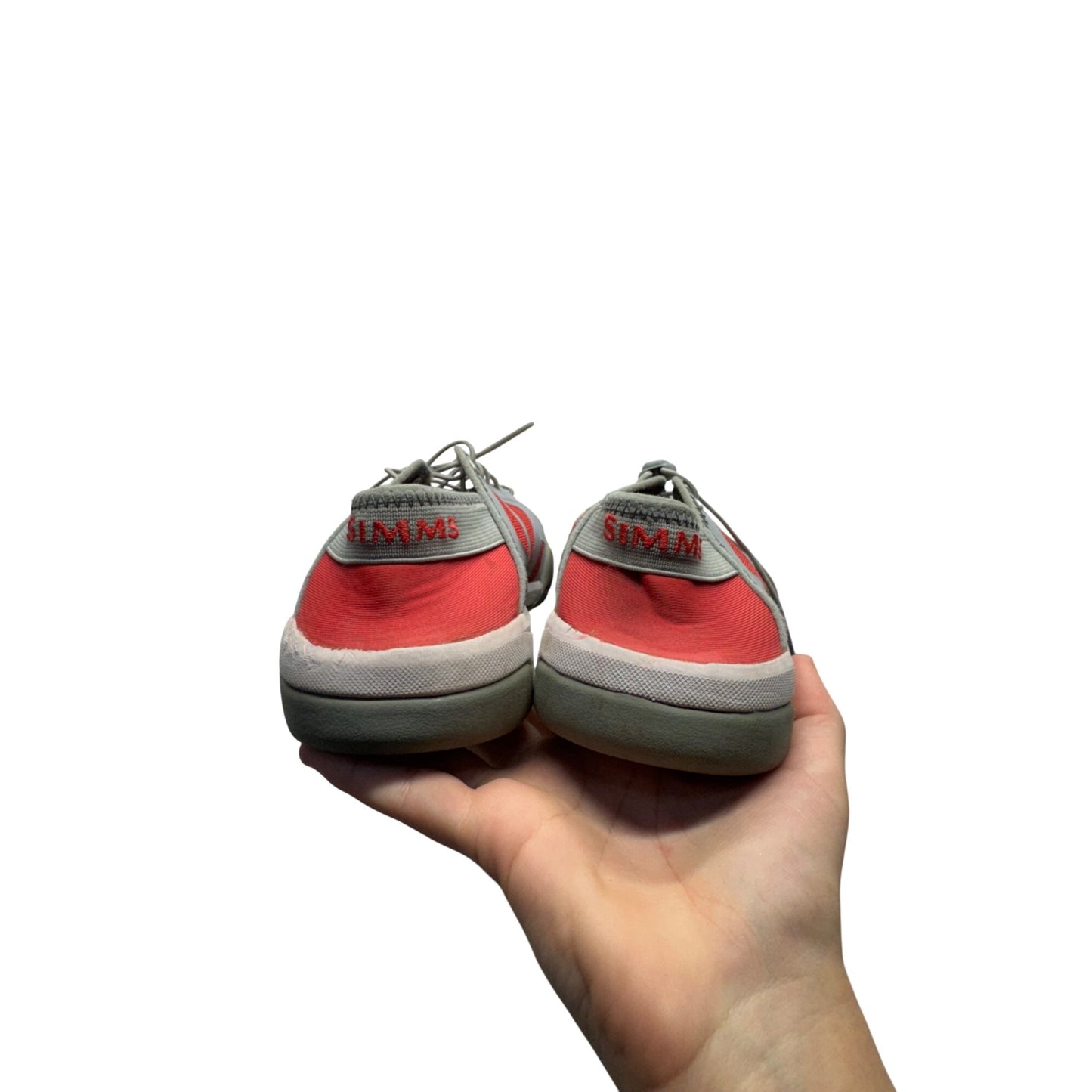 Simms Mens Gray & Red Wading Shoes With Rubber Sole Size 9 #9737