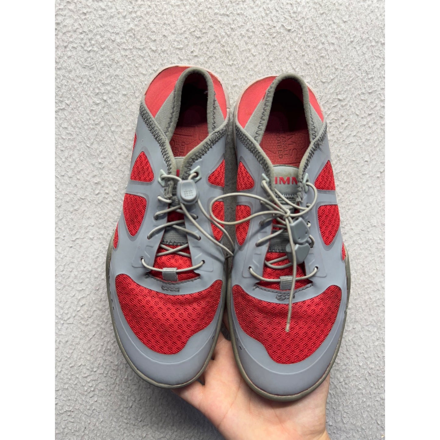 Simms Mens Gray & Red Wading Shoes With Rubber Sole Size 9 #9737