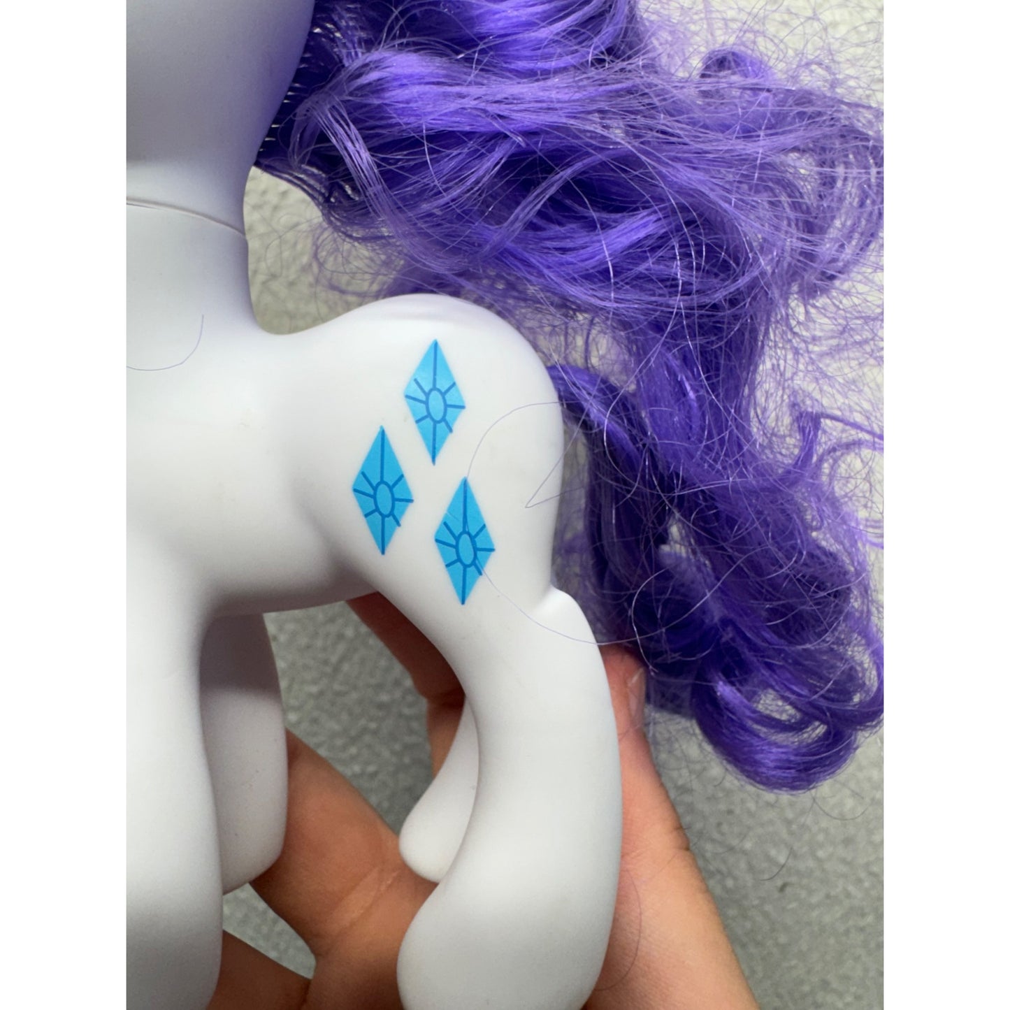 My Little Pony Rarity Figure With Curly Purple Hair & Blue Diamond Detail #9872