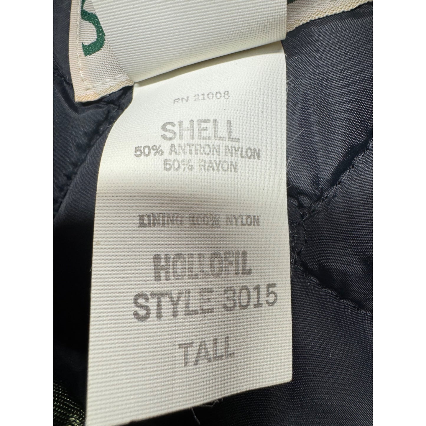 Samco Sportswear Vintage Quilted Green Jacket Black Fur Collar Tall 42 #9360