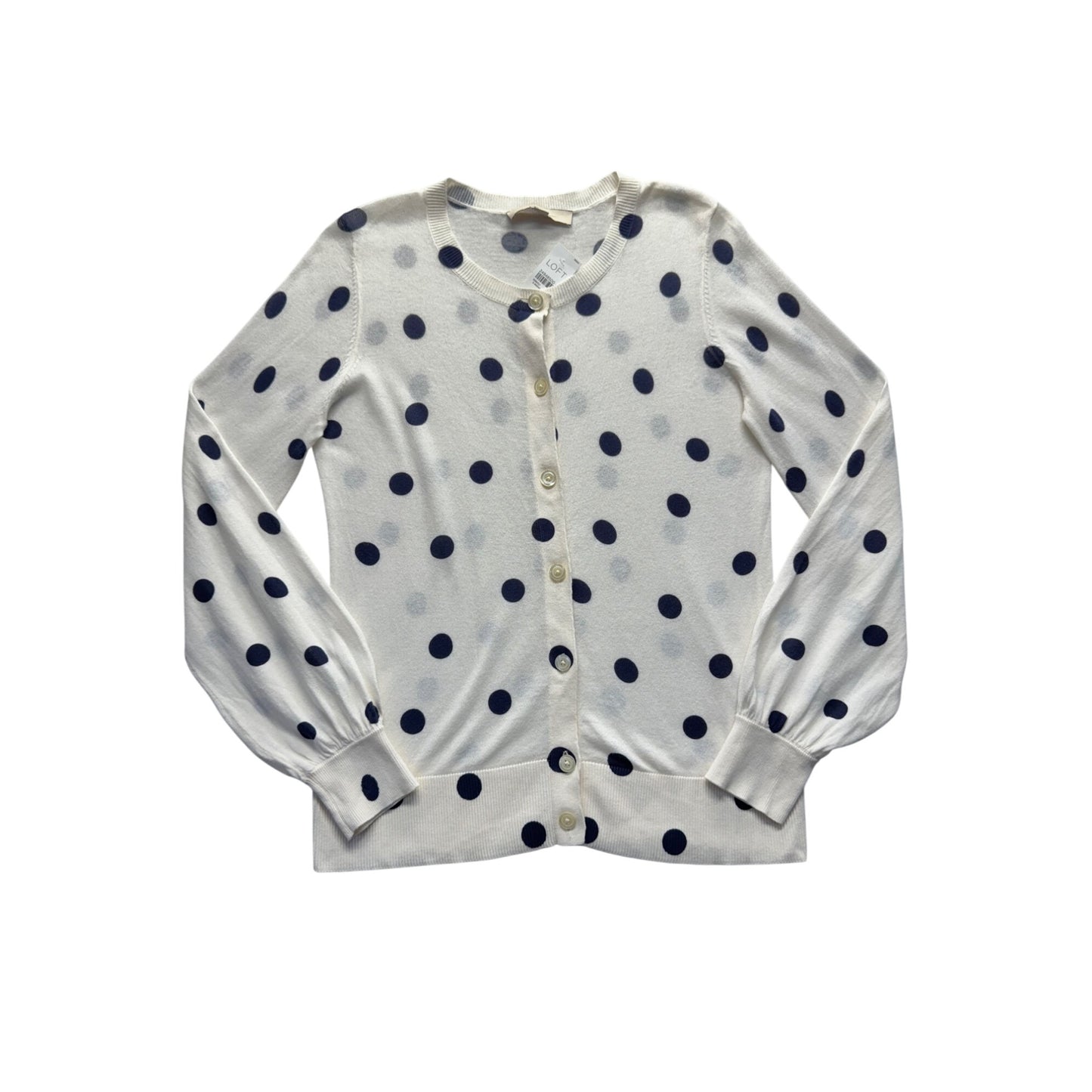 Loft Polka Dot Cardigan Sweater S #287B