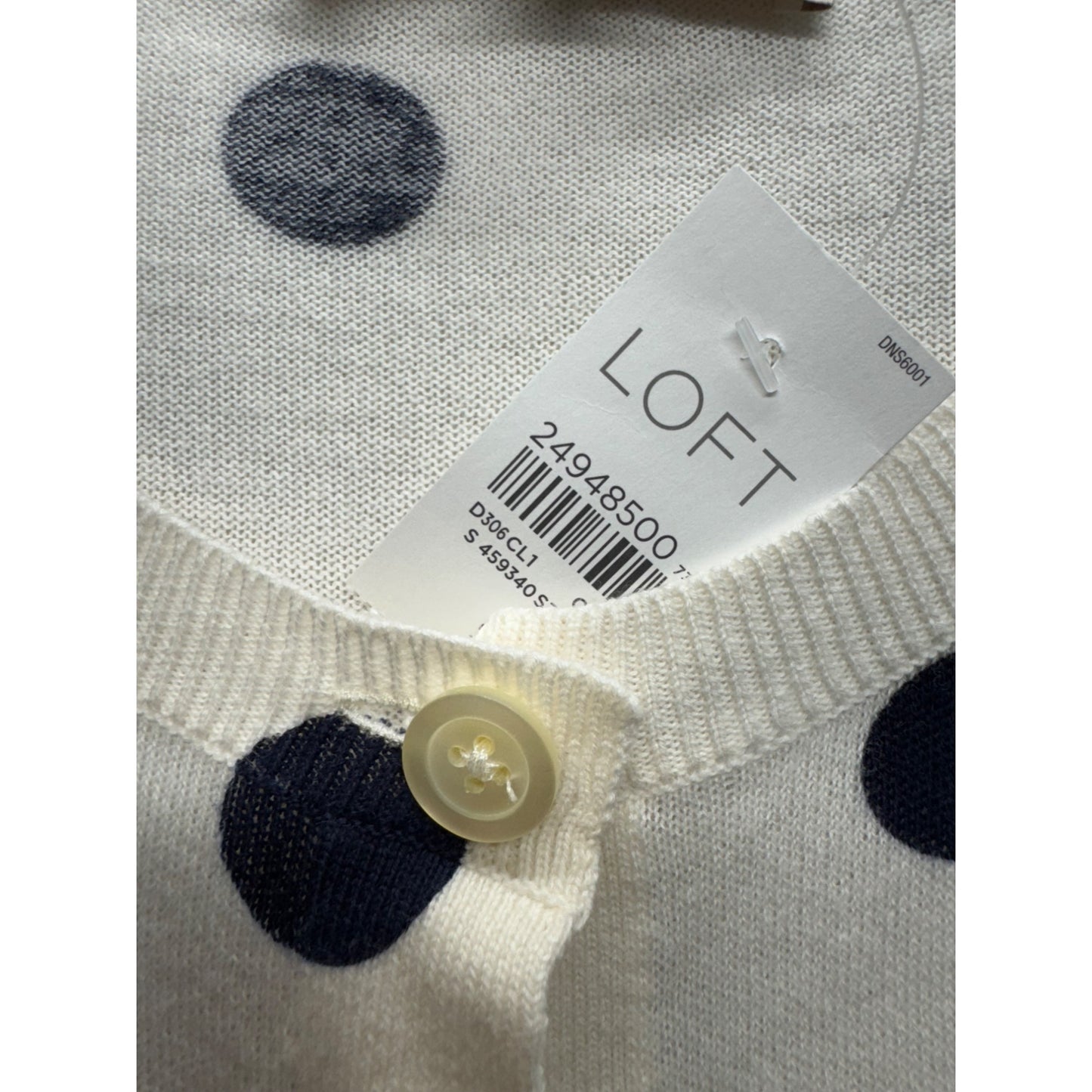 Loft Polka Dot Cardigan Sweater S #287B