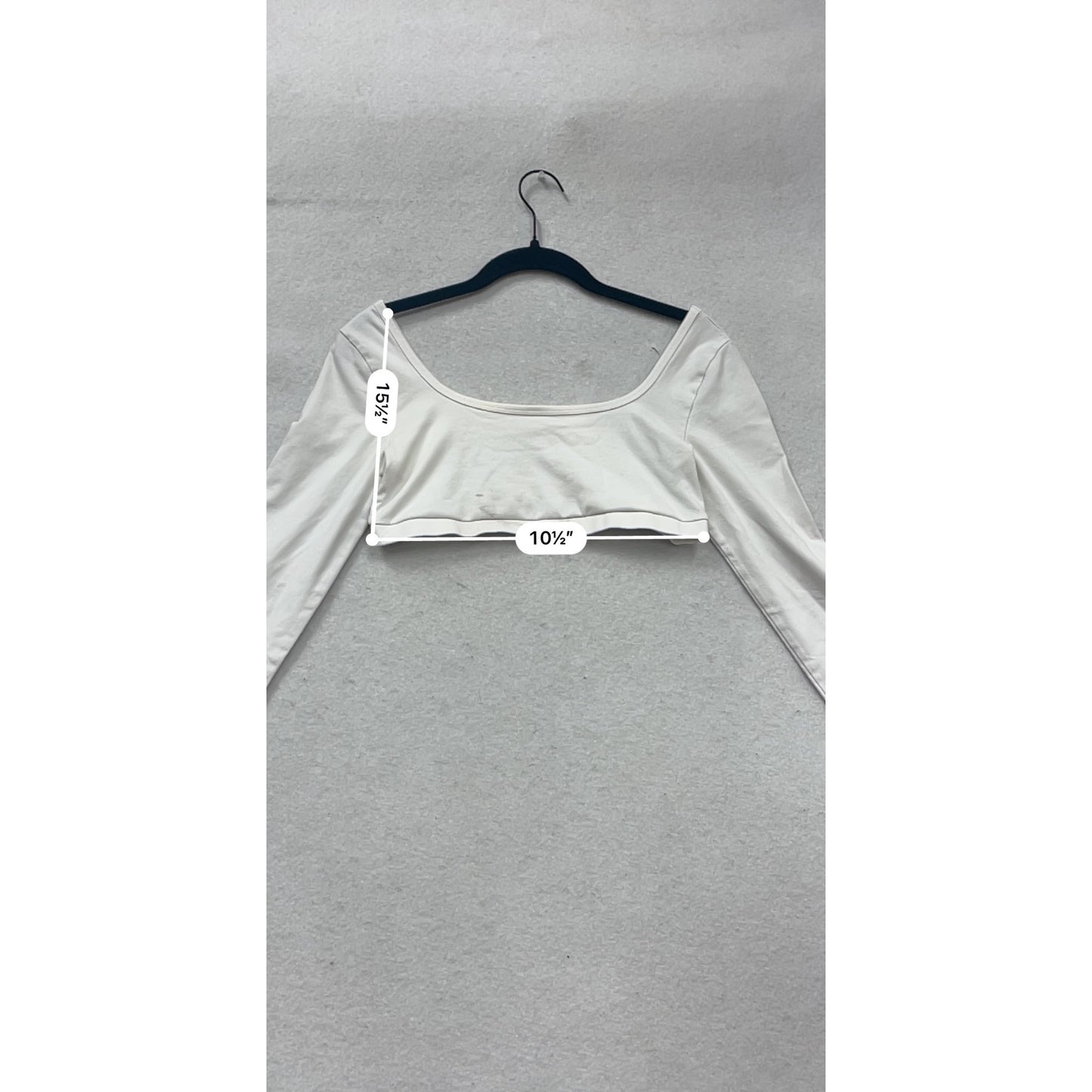 Garage White Long-Sleeve Off-Shoulder Micro-Crop Top M #121A