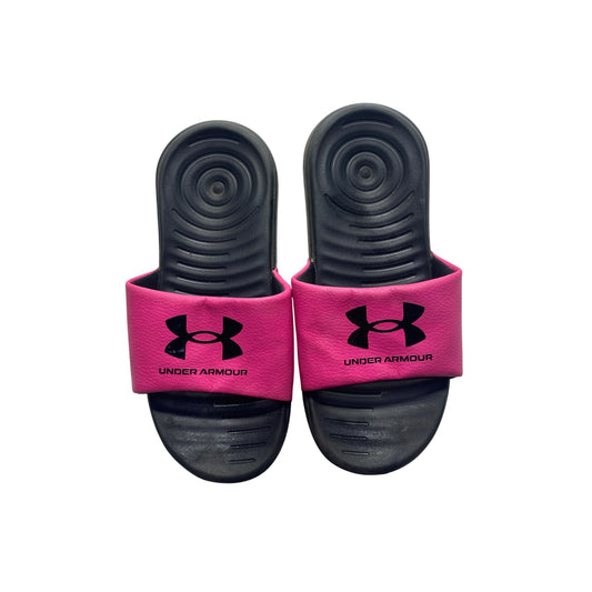 Kid Girl Pink Under Armour Slides #5447