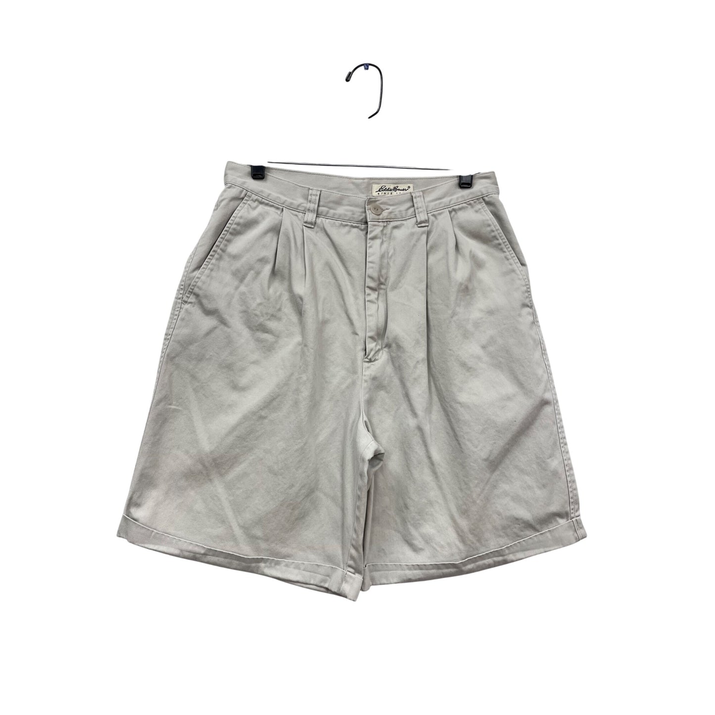 Eddie Bauer Beige Pleated Cotton Shorts Size 14 #567A