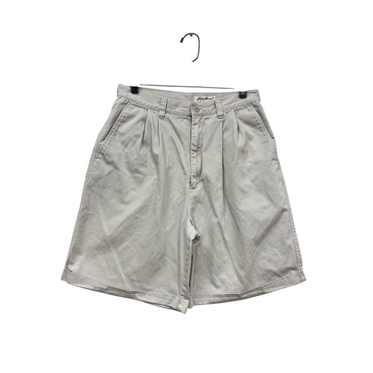 Eddie Bauer Beige Pleated Cotton Shorts Size 14 #567A
