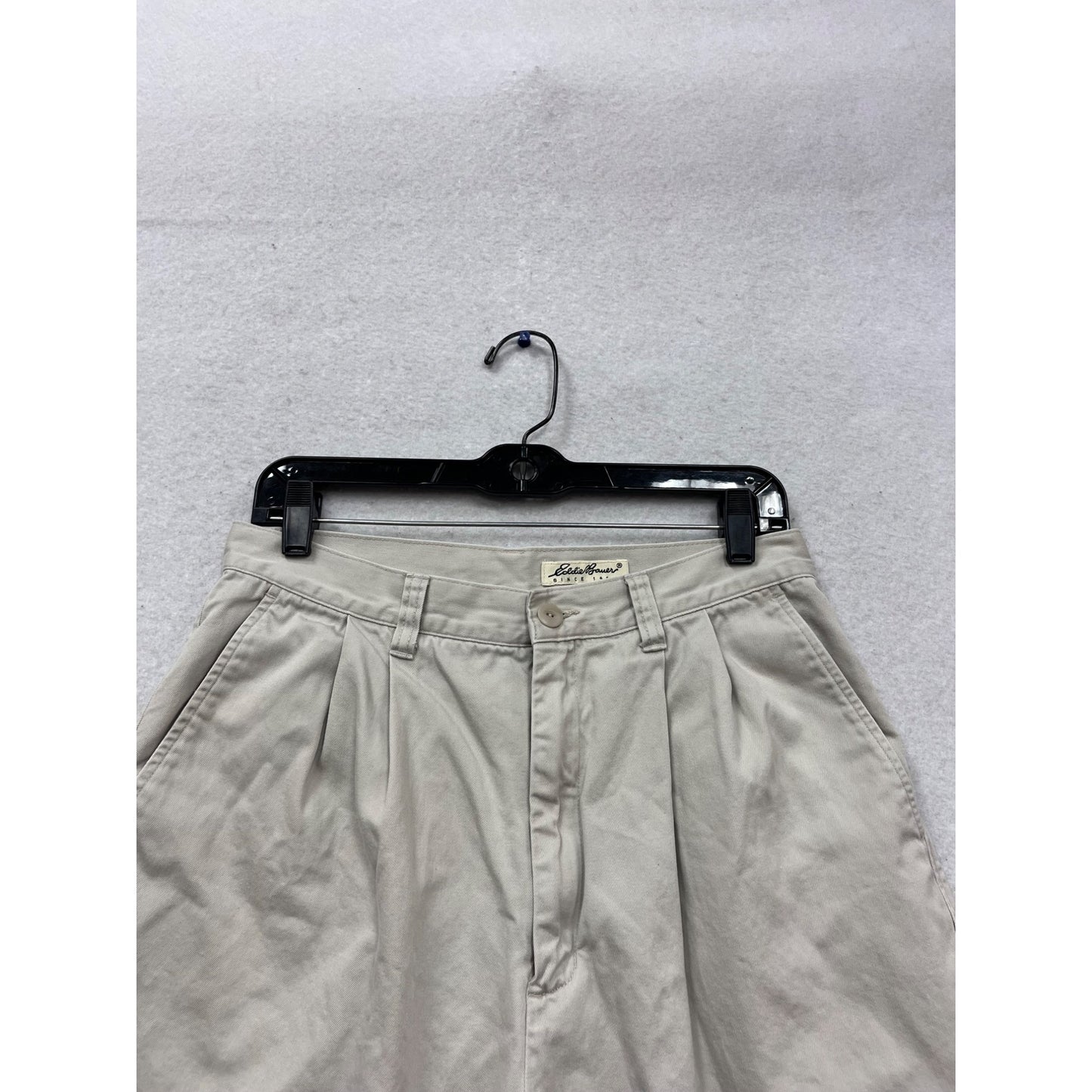 Eddie Bauer Beige Pleated Cotton Shorts Size 14 #567A