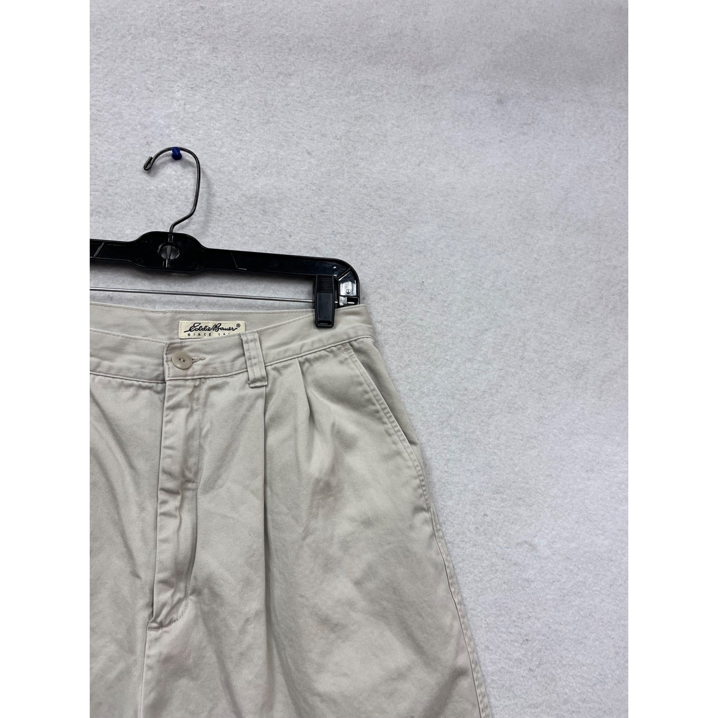 Eddie Bauer Beige Pleated Cotton Shorts Size 14 #567A