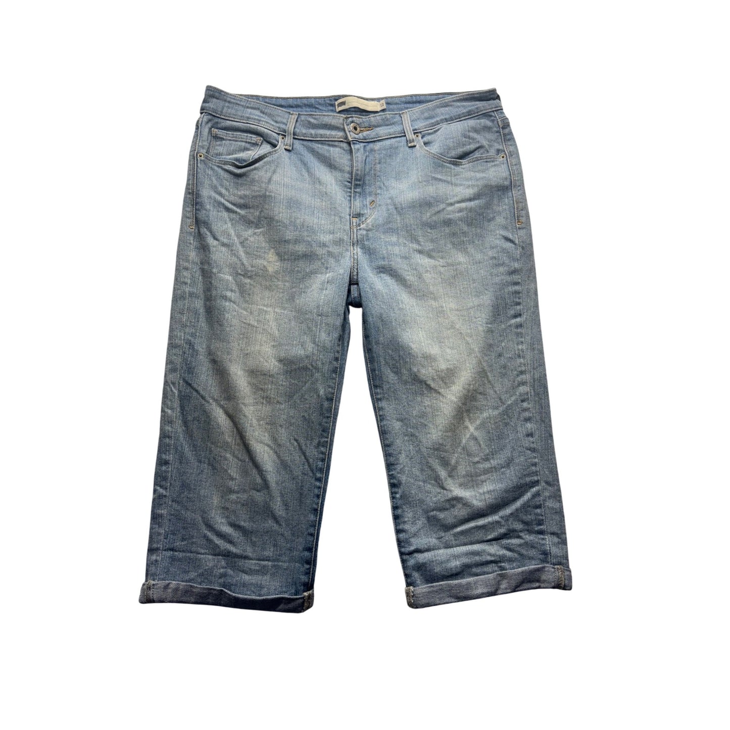 Levis Light Wash Denim Capri Jeans Size 12 Cropped Casual Style #9250