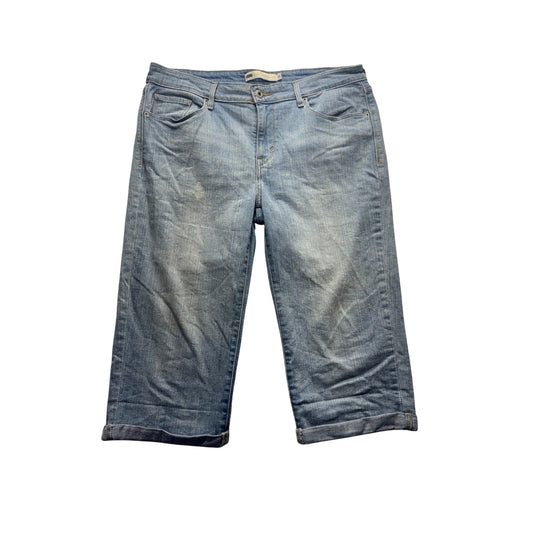 Levis Light Wash Denim Capri Jeans Size 12 Cropped Casual Style #9250