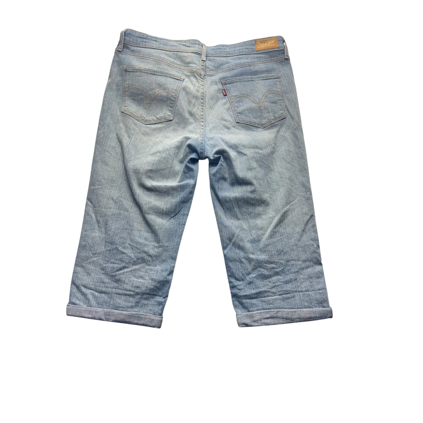 Levis Light Wash Denim Capri Jeans Size 12 Cropped Casual Style #9250