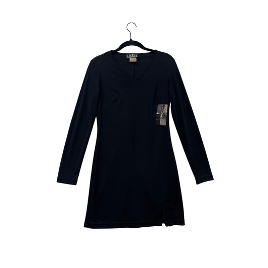 Black Long-Sleeve V-Neck Dress Women’s Small By City Triangle #8235