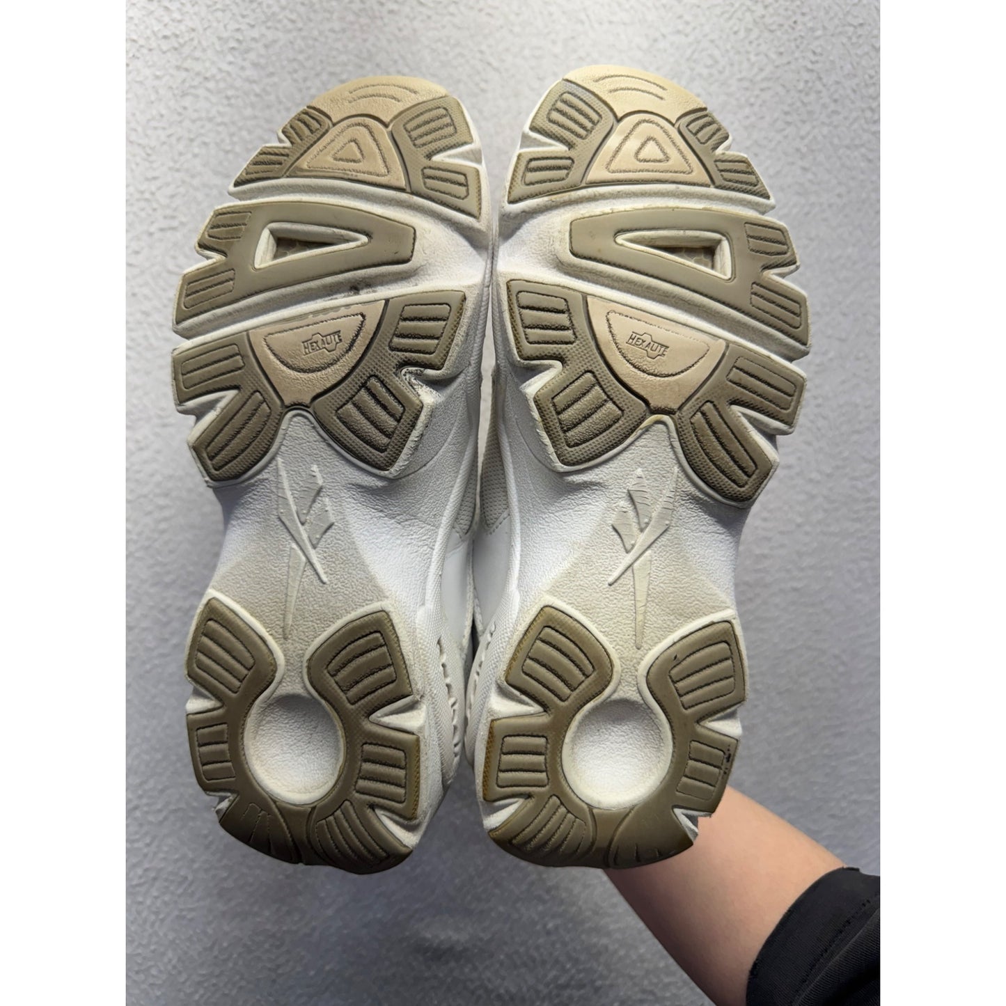 Reebok Hexalite White Athletic Sneakers Leather & Mesh Pre-Owned Size 9 #9630