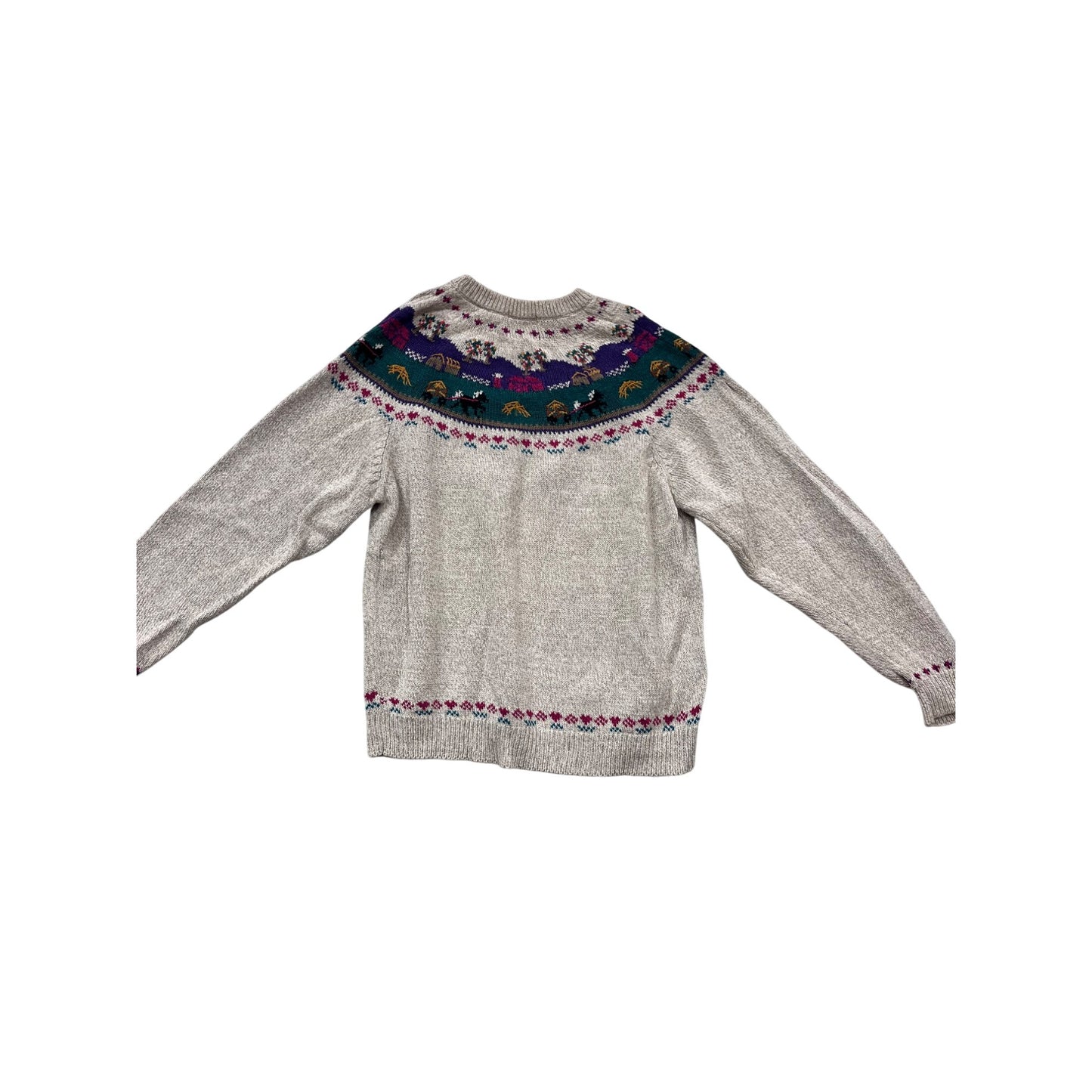 Woolrich Wool Sweater Beige Multicolor Fair Isle Knit Crew Neck #451A