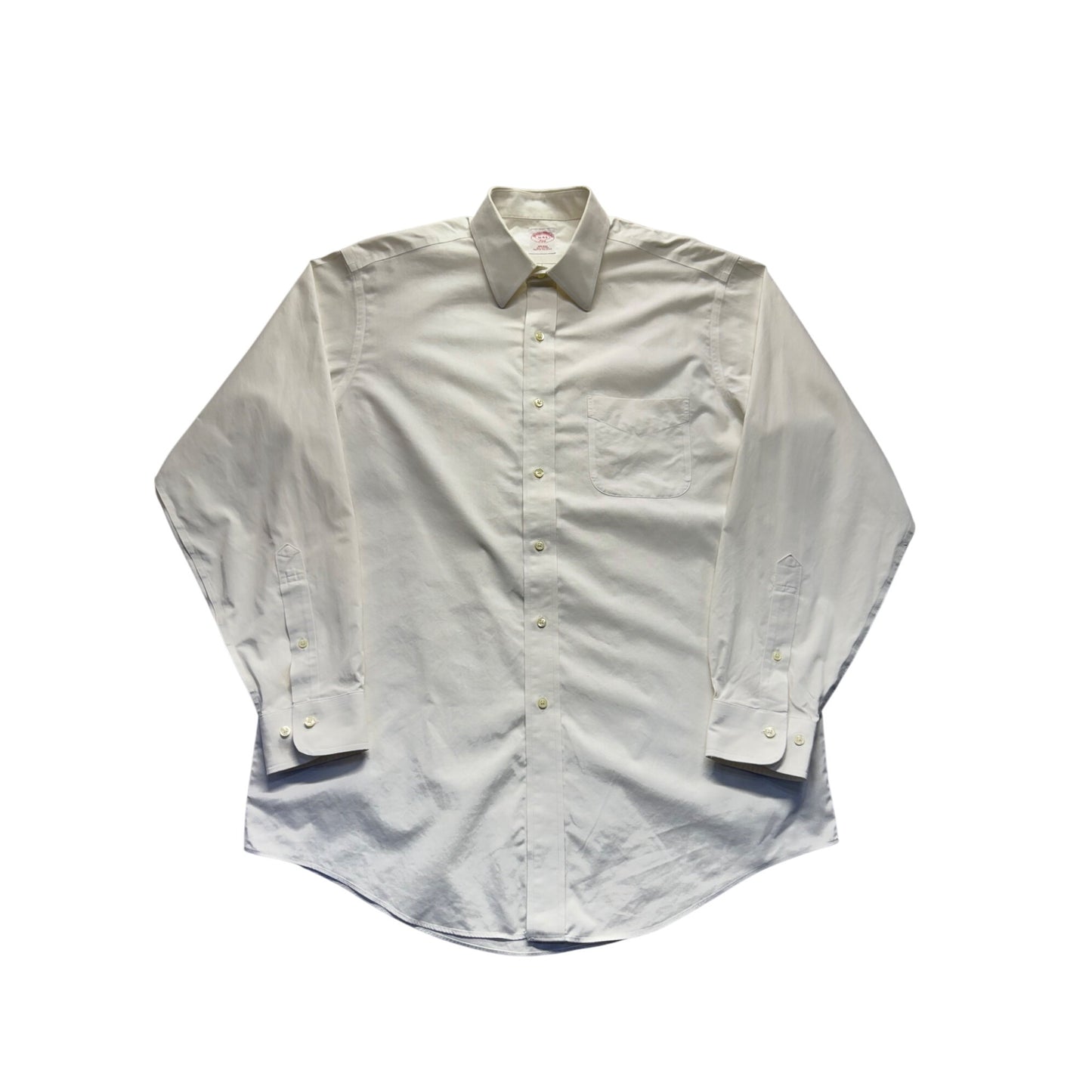 Brooks Brothers Mens White Non-Iron Dress Shirt 346 Style 15-4/5 #9540