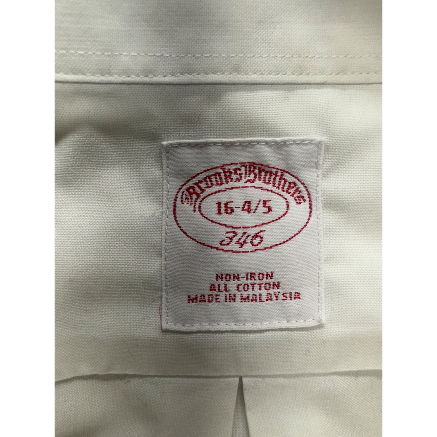 Brooks Brothers Mens White Non-Iron Dress Shirt 346 Style 15-4/5 #9540