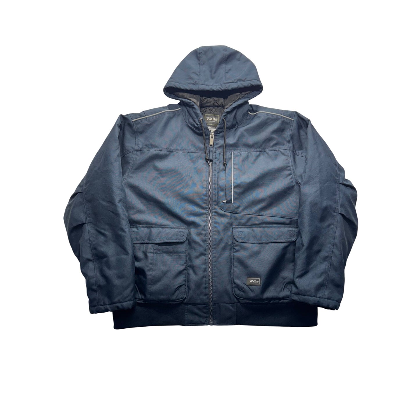 Walls Workwear Hooded Jacket 2XL Navy Blue Insulated Water-Resistant 28" #9357