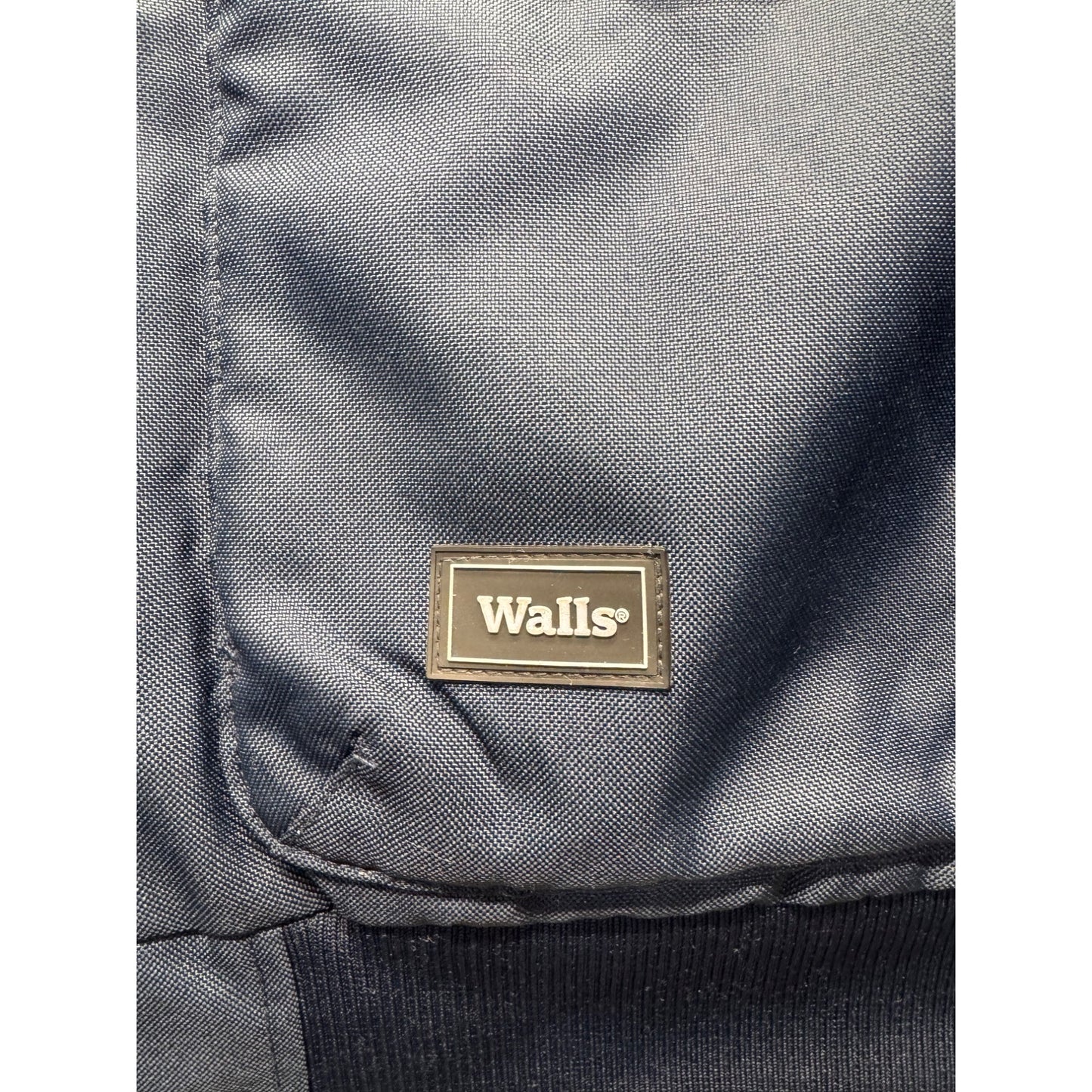 Walls Workwear Hooded Jacket 2XL Navy Blue Insulated Water-Resistant 28" #9357