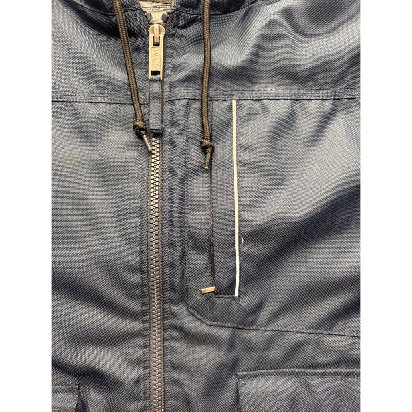 Walls Workwear Hooded Jacket 2XL Navy Blue Insulated Water-Resistant 28" #9357