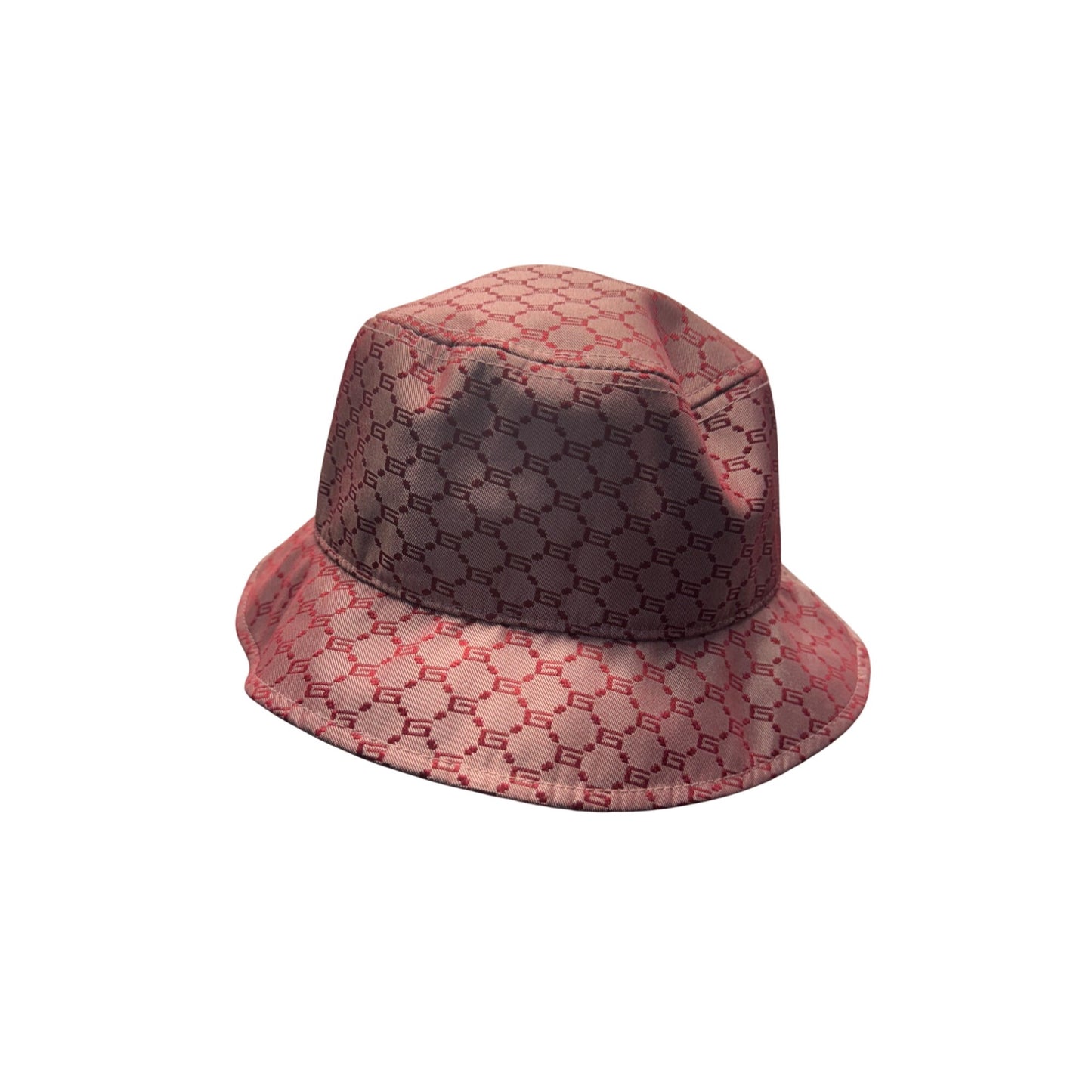 Monogram Pink Satin Bucket Hat With Stylish Print Design #9219