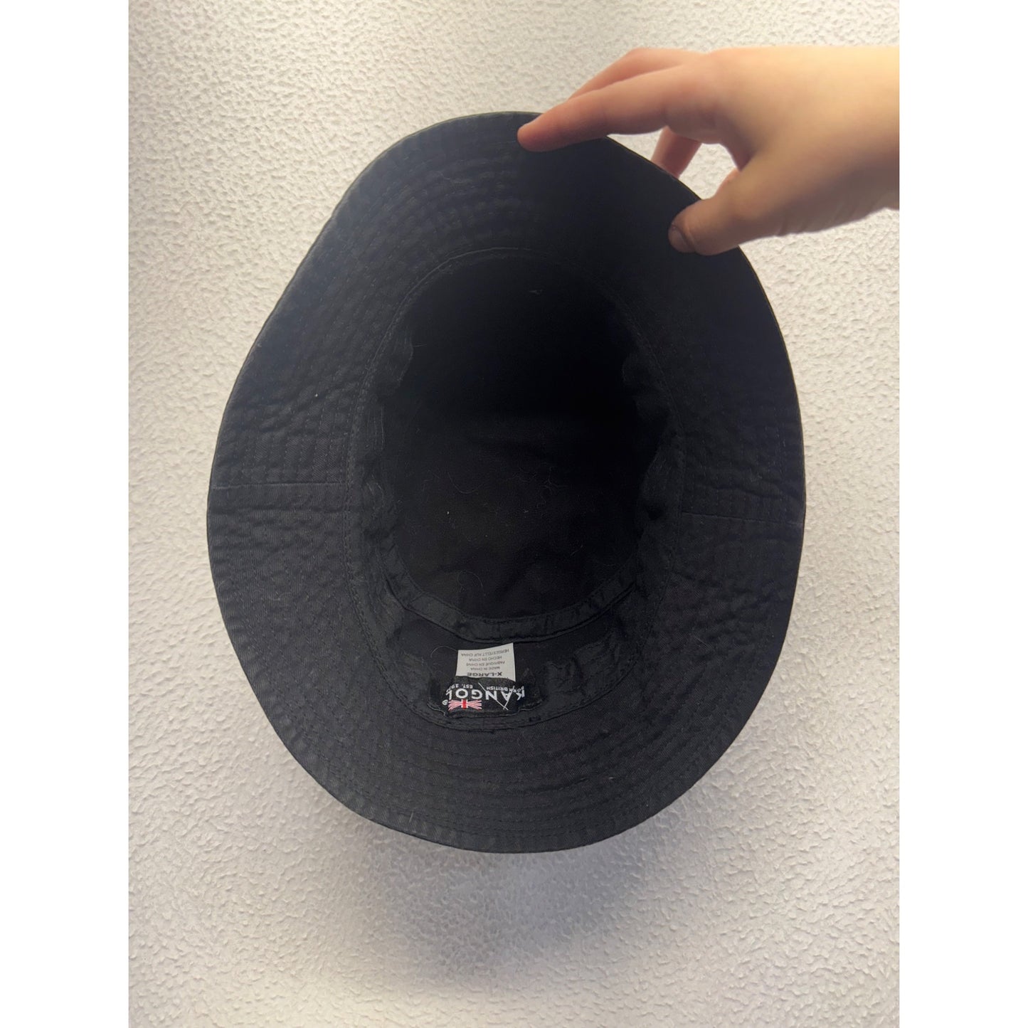Kangol Black Bucket Hat With Embroidered Logo Cotton Casual Style 9216