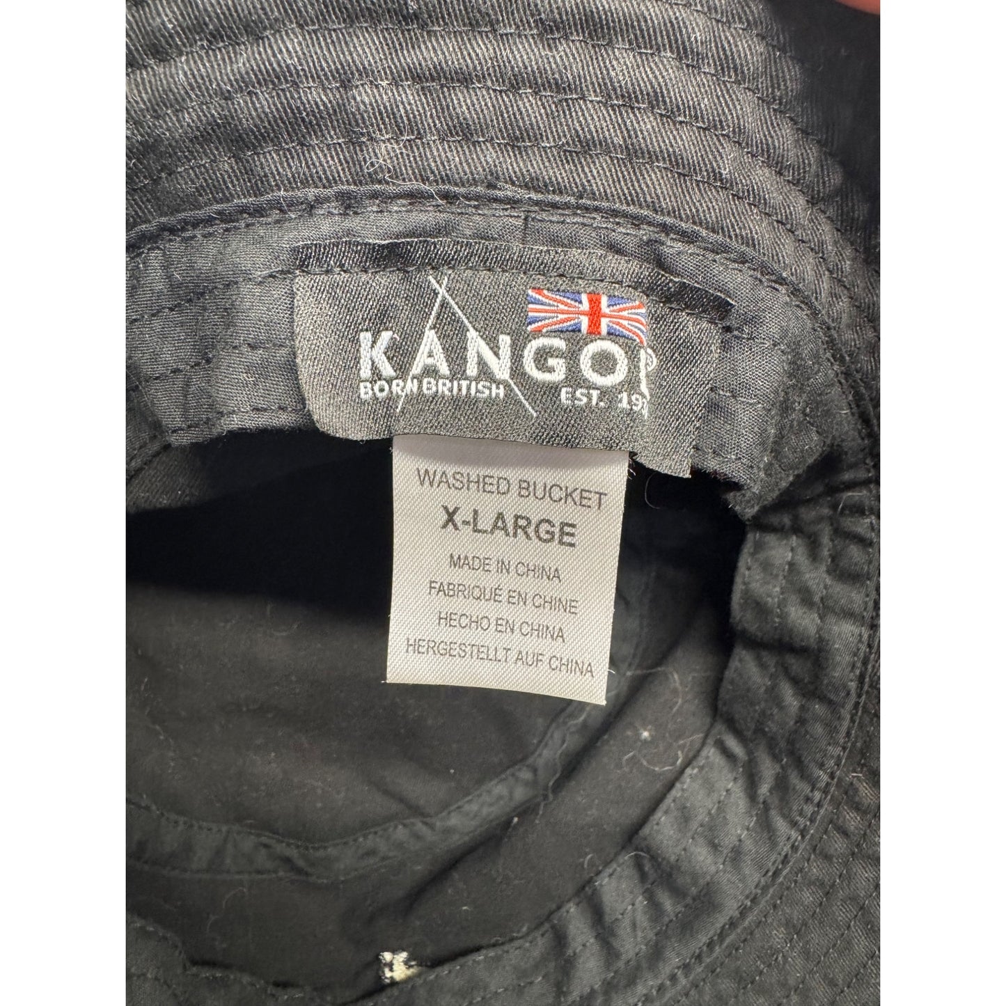 Kangol Black Bucket Hat With Embroidered Logo Cotton Casual Style 9216