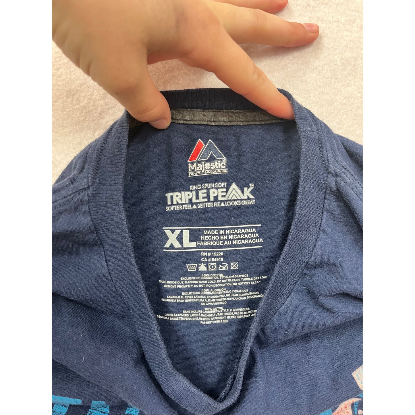 Minnesota Twins Majestic Triple Peak T-Shirt XL Blue Cotton #8281