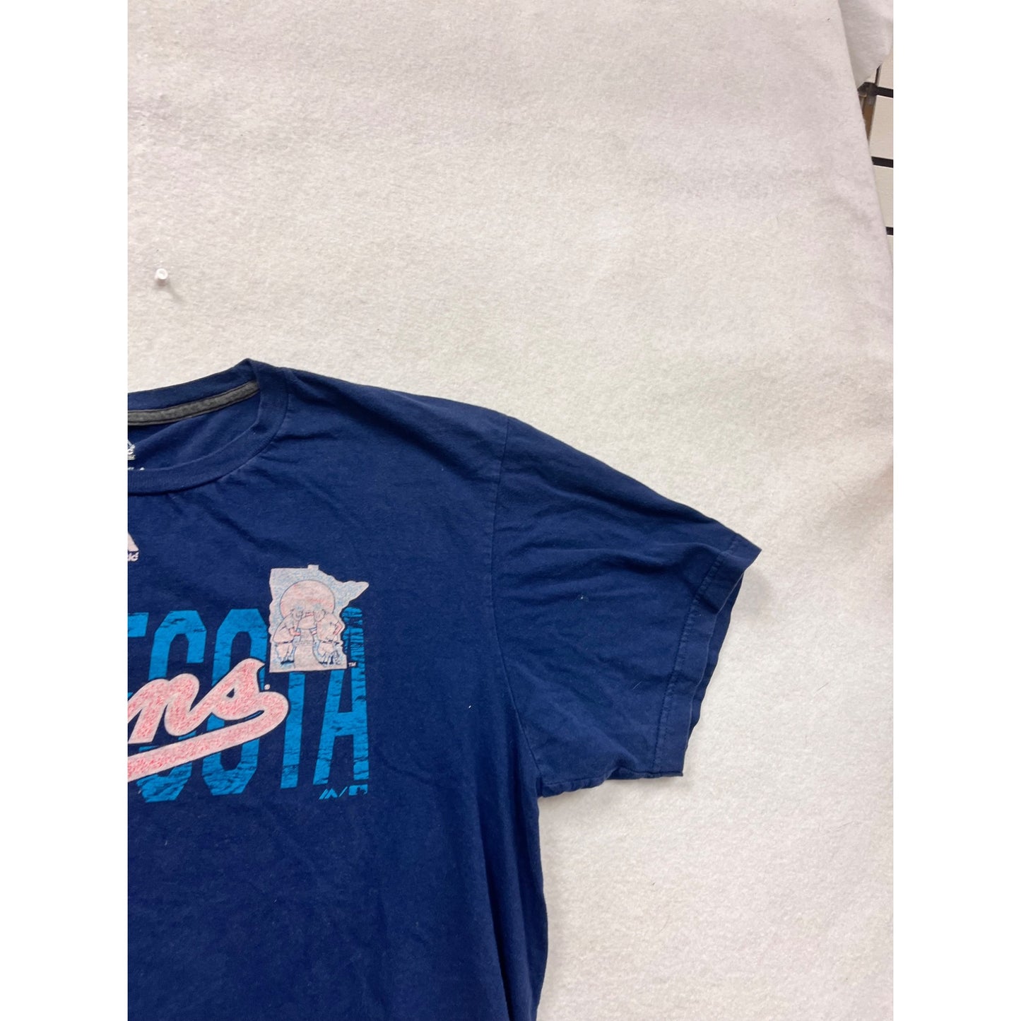 Minnesota Twins Majestic Triple Peak T-Shirt XL Blue Cotton #8281