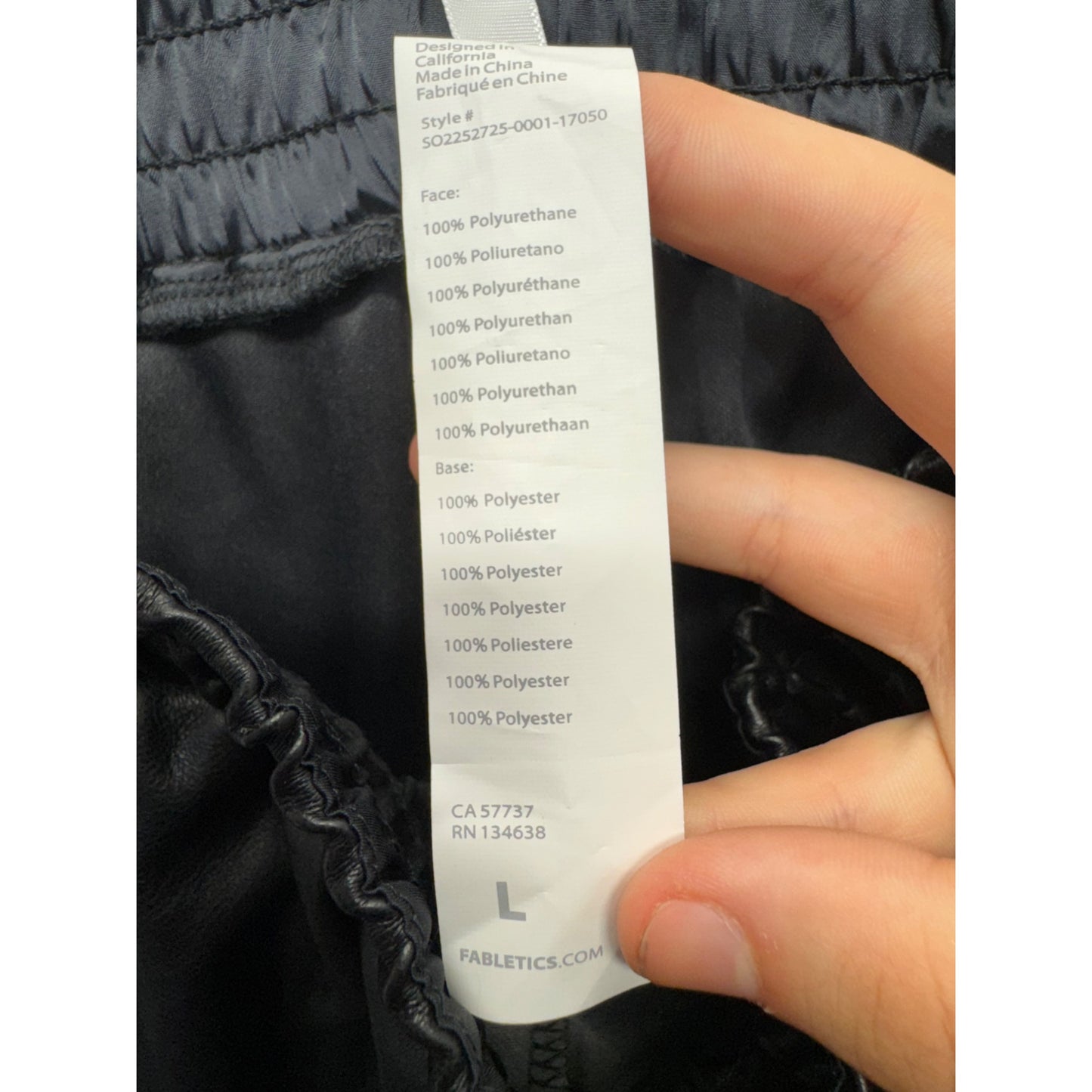 Fabletics Black Faux Leather Athletic Shorts L 307B