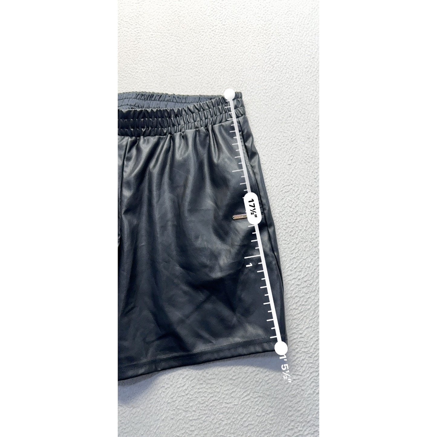 Fabletics Black Faux Leather Athletic Shorts L 307B