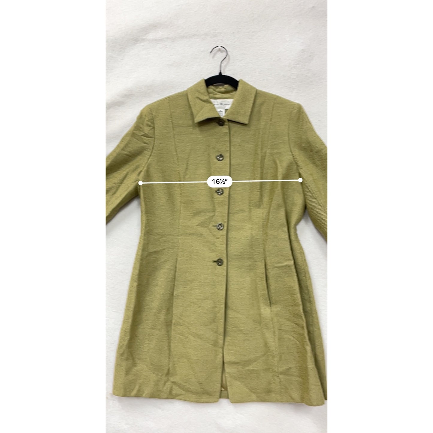 Rena Rowan Olive Green Wool/Nylon Skirt & Coat Set Size 14 #8653