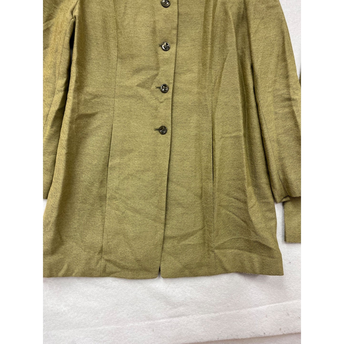 Rena Rowan Olive Green Wool/Nylon Skirt & Coat Set Size 14 #8653