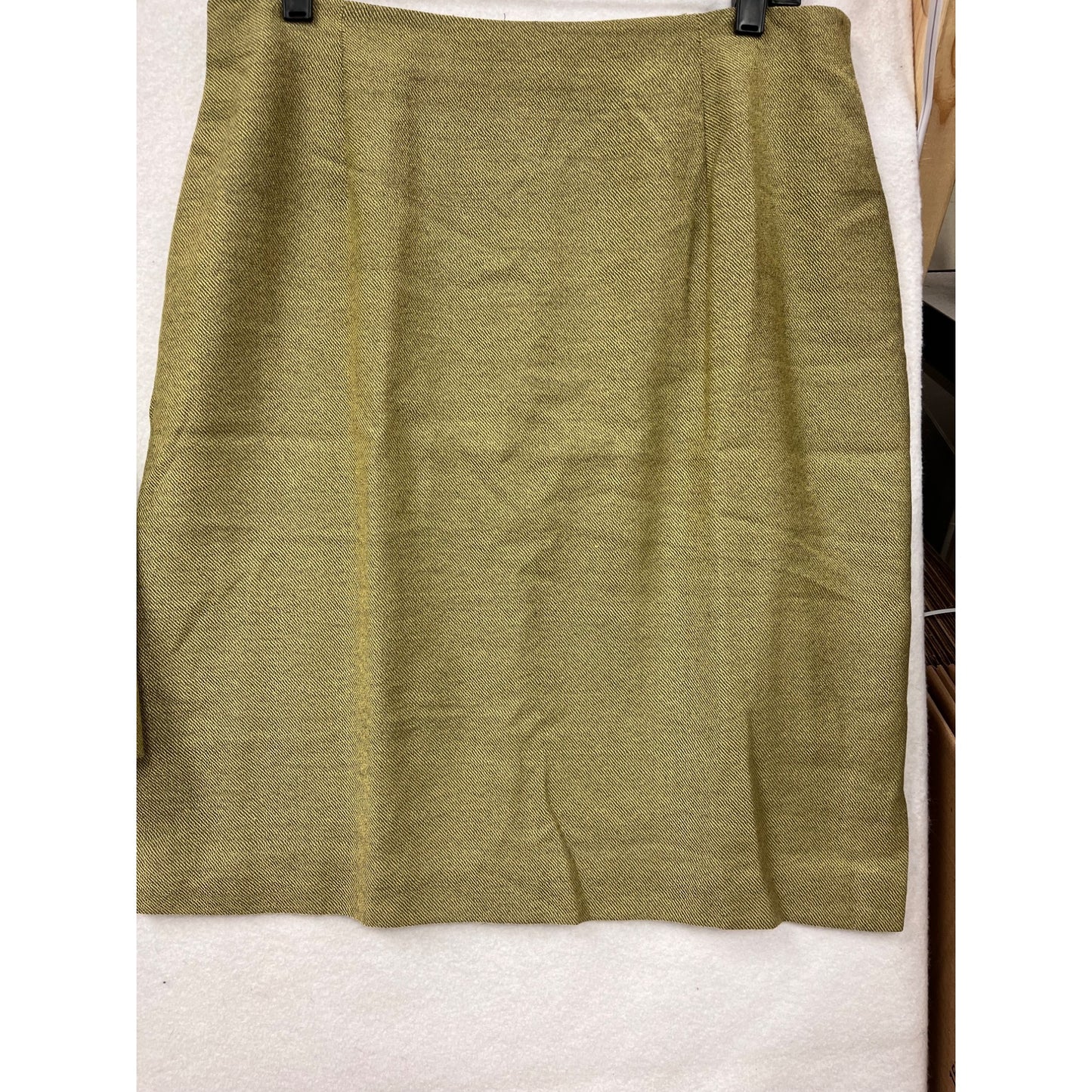 Rena Rowan Olive Green Wool/Nylon Skirt & Coat Set Size 14 #8653